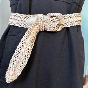 Loft   Belt  woven  hook at any length
White/brown  Overall  42”  size S NWOT